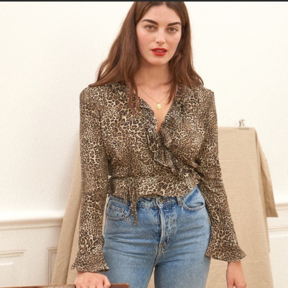 Rouje Christy Leopard Wrap Top